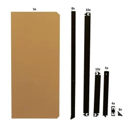 Erro Stellingkast Met 5 Planken - Zwart - 90Cm|Brico Outlet