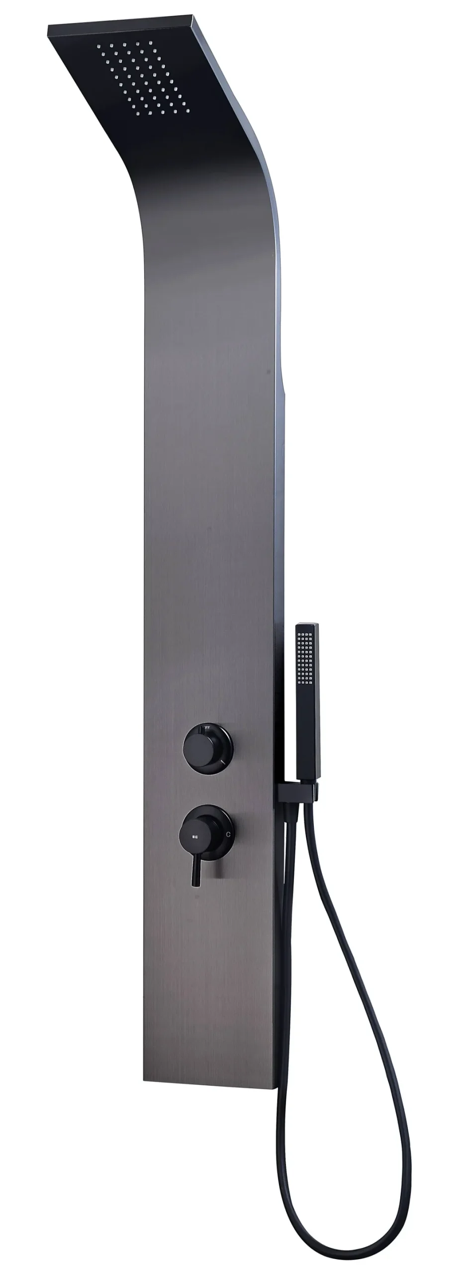 Essebagno Douchepaneel Essegun Met Mechanische Mengkraan Gun Metal Geborsteld|Brico Clearance