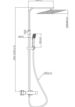 Essebagno Doucheset Quartos 300Mm Met Thermostatische Mengkraan Mat Zwart|Brico