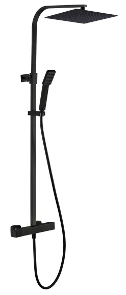 Essebagno Doucheset Quartos 300Mm Met Thermostatische Mengkraan Mat Zwart|Brico