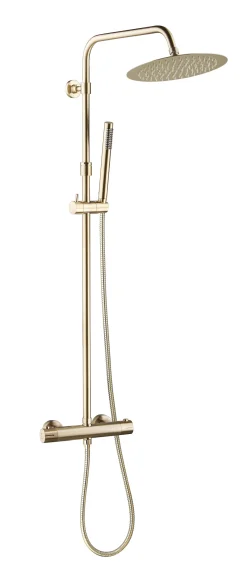 Essebagno Regendoucheset Luisa Ii Met Thermostatische Kraan O250Mm Goud|Brico Best
