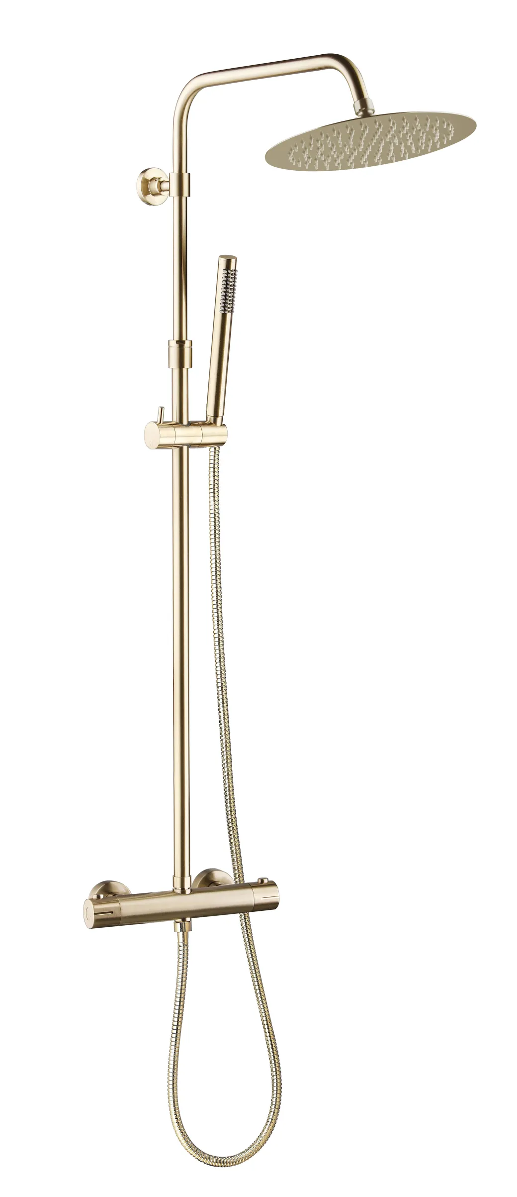 Essebagno Regendoucheset Luisa Ii Met Thermostatische Kraan O250Mm Goud|Brico Best