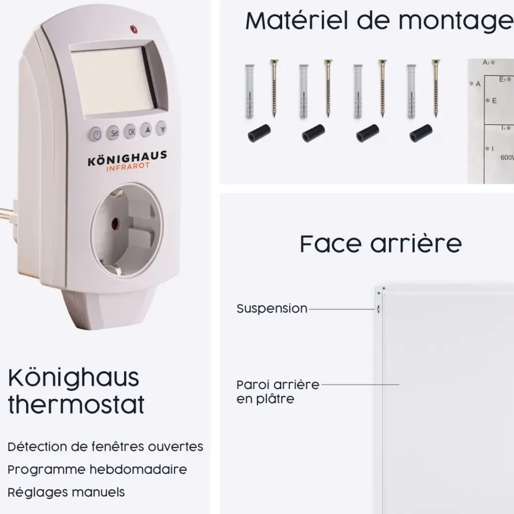 Brico Infrarood & Halogeenradiators<Eurom Infraroodwarmtepaneel Sani 600W Zwart