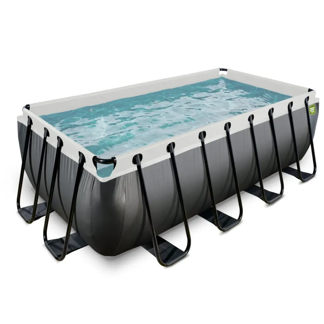 Brico Opzetzwembaden Met Pomp-Exit Black Leather Opzetzwembad Met Filterpomp Zwart 400X200X122Cm