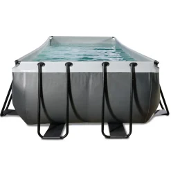 Brico Opzetzwembaden Met Pomp-Exit Black Leather Opzetzwembad Met Filterpomp Zwart 400X200X122Cm