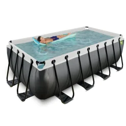 Brico Opzetzwembaden Met Pomp-Exit Black Leather Opzetzwembad Met Filterpomp Zwart 400X200X122Cm