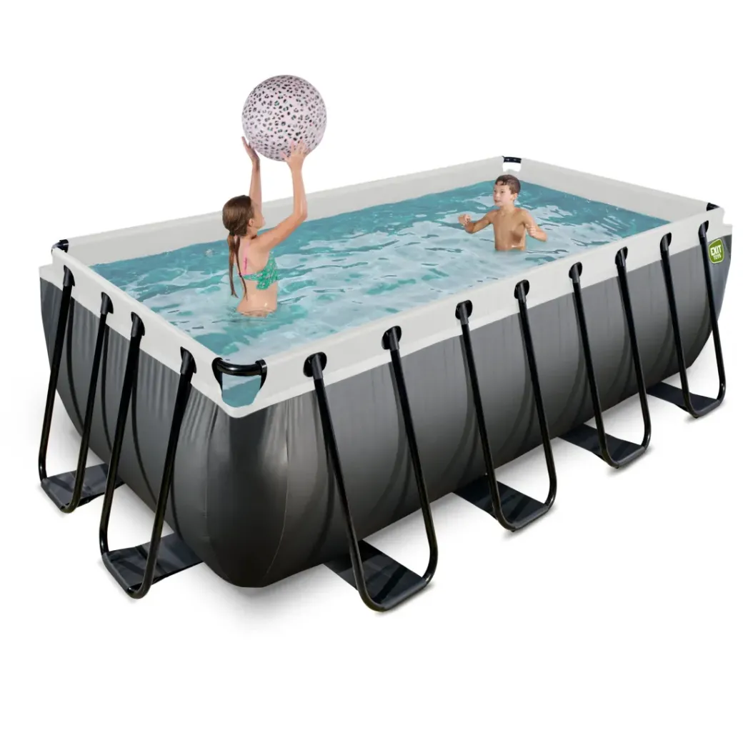 Brico Opzetzwembaden Met Pomp-Exit Black Leather Opzetzwembad Met Filterpomp Zwart 400X200X122Cm