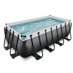 Brico Opzetzwembaden Met Pomp-Exit Black Leather Opzetzwembad Met Zandfilterpomp Zwart 400X200X122Cm