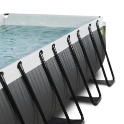 Brico Opzetzwembaden Met Pomp-Exit Black Leather Opzetzwembad Met Zandfilterpomp Zwart 400X200X122Cm