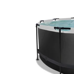 Brico Opzetzwembaden Met Pomp-Exit Black Leather Opzetzwembad Met Filterpomp Zwart O360X122Cm