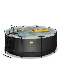 Brico Opzetzwembaden Met Pomp-Exit Black Leather Opzetzwembad Met Filterpomp Zwart O360X122Cm