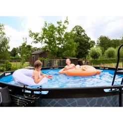 Brico Opzetzwembaden Met Pomp-Exit Black Leather Opzetzwembad Met Filterpomp Zwart O360X122Cm