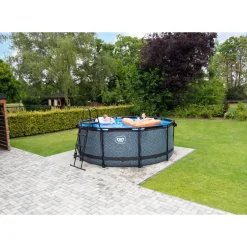 Brico Opzetzwembaden Met Pomp-Exit Black Leather Opzetzwembad Met Filterpomp Zwart O360X122Cm