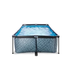 Brico Opzetzwembaden Met Pomp-Exit Stone Opzetzwembad Met Filterpomp Grijs 220X150X65Cm