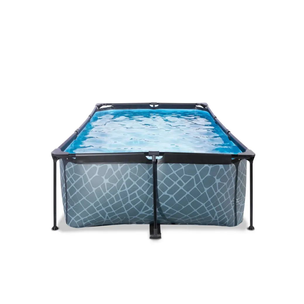 Brico Opzetzwembaden Met Pomp-Exit Stone Opzetzwembad Met Filterpomp Grijs 220X150X65Cm