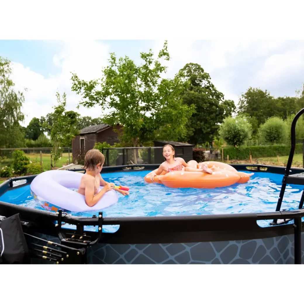 Brico Opzetzwembaden Met Pomp-Exit Wood Opzetzwembad Met Filterpomp Bruin O360X122Cm