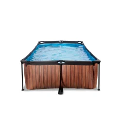 Brico Opzetzwembaden Met Pomp-Exit Wood Opzetzwembad Met Filterpomp Bruin 220X150X65Cm