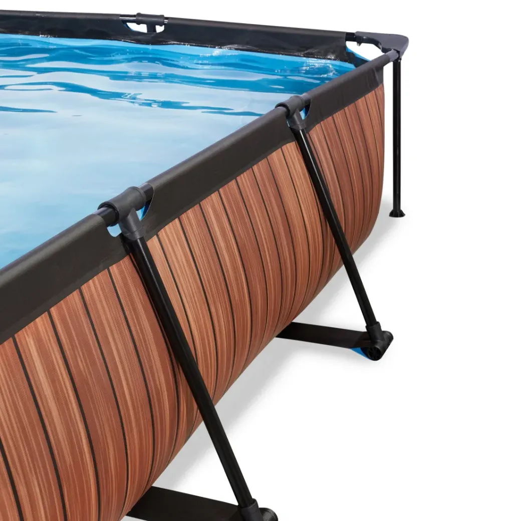 Brico Opzetzwembaden Met Pomp-Exit Wood Opzetzwembad Met Filterpomp Bruin 220X150X65Cm