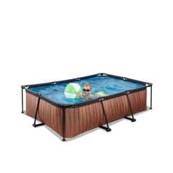 Brico Opzetzwembaden Met Pomp-Exit Wood Opzetzwembad Met Filterpomp Bruin 220X150X65Cm