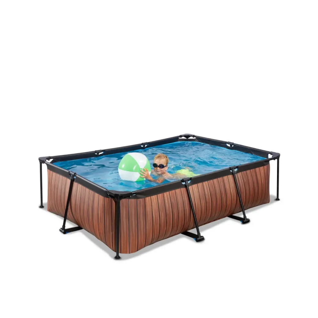 Brico Opzetzwembaden Met Pomp-Exit Wood Opzetzwembad Met Filterpomp Bruin 220X150X65Cm