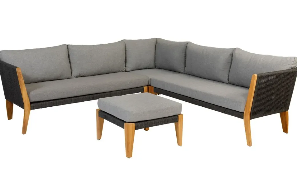 Brico Loungesets-Exotan Loungeset Incl. Kussens - Teak - Grijs - 170X240X76