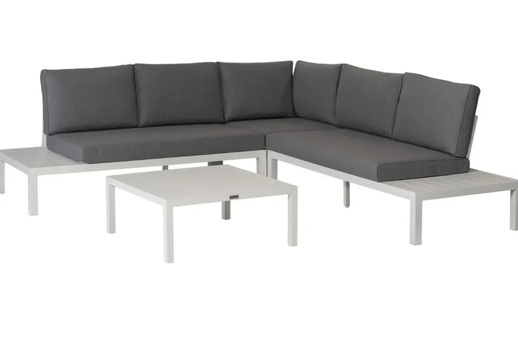 Brico Loungesets-Exotan Loungeset La Vida - Aluminium - Wit - 63X245X245
