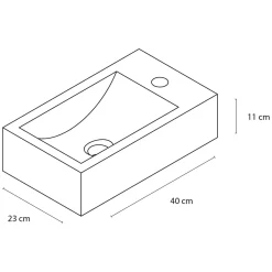 Fonteinset Cheops Natuursteen Wasbak 40 X 23 X 11 Cm|Brico