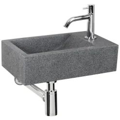 Fonteinset Cheops Natuursteen Wasbak 40 X 23 X 11 Cm|Brico