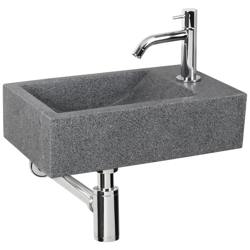 Fonteinset Cheops Natuursteen Wasbak 40 X 23 X 11 Cm|Brico