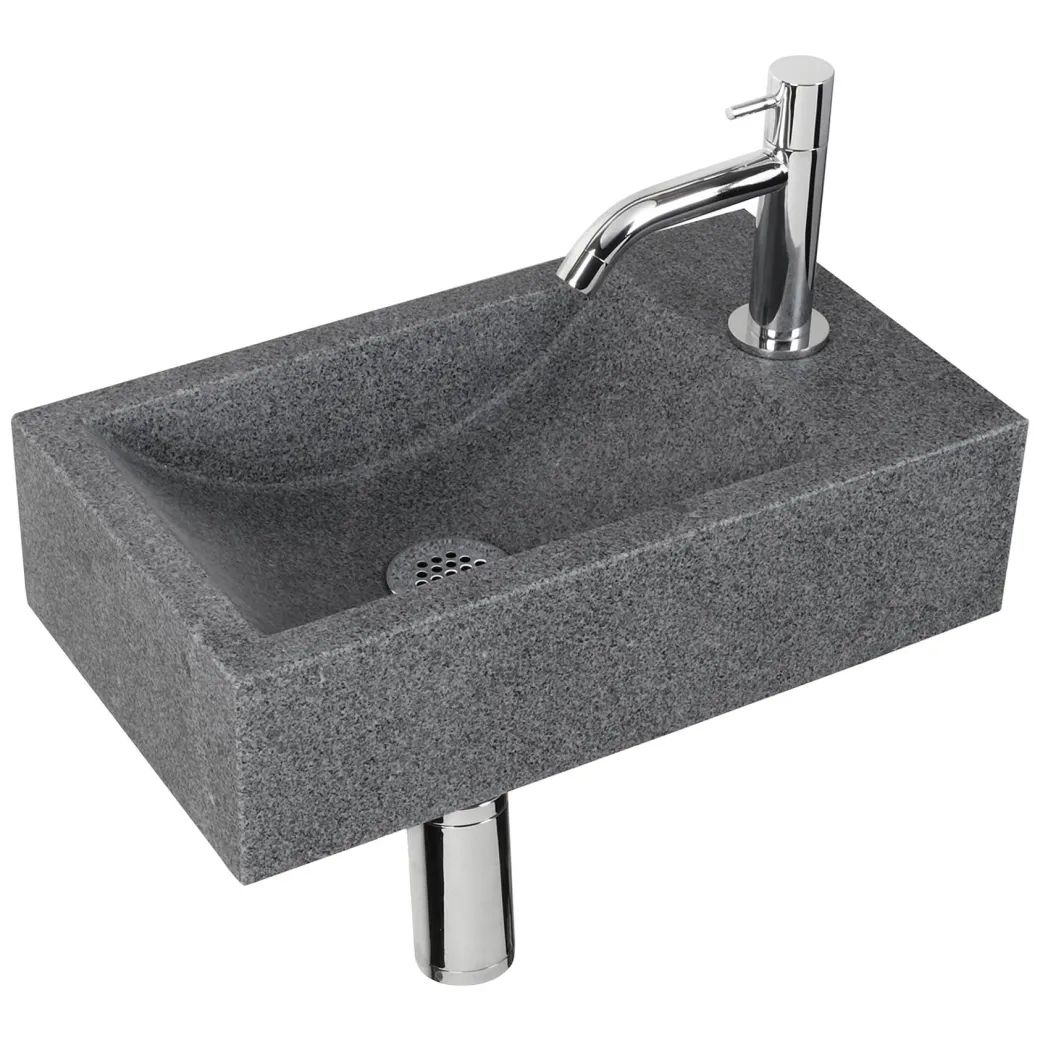 Fonteinset Cheops Natuursteen Wasbak 40 X 23 X 11 Cm|Brico