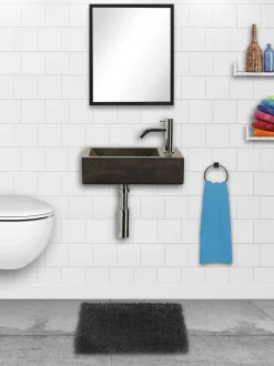 Fonteinset Parta Bombai Black Natuursteen Wasbak 40 X 23 X 11 Cm|Brico