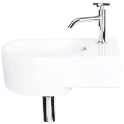 Fonteinset (Rechts) Apollo Keramiek Wasbak Wit 41 X 27 X 14 Cm|Brico Best