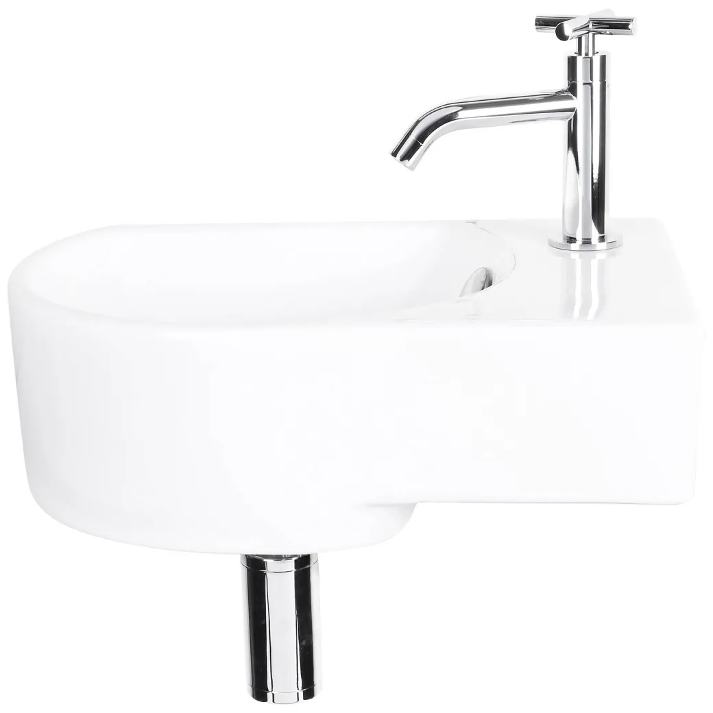 Fonteinset (Rechts) Apollo Keramiek Wasbak Wit 41 X 27 X 14 Cm|Brico Best