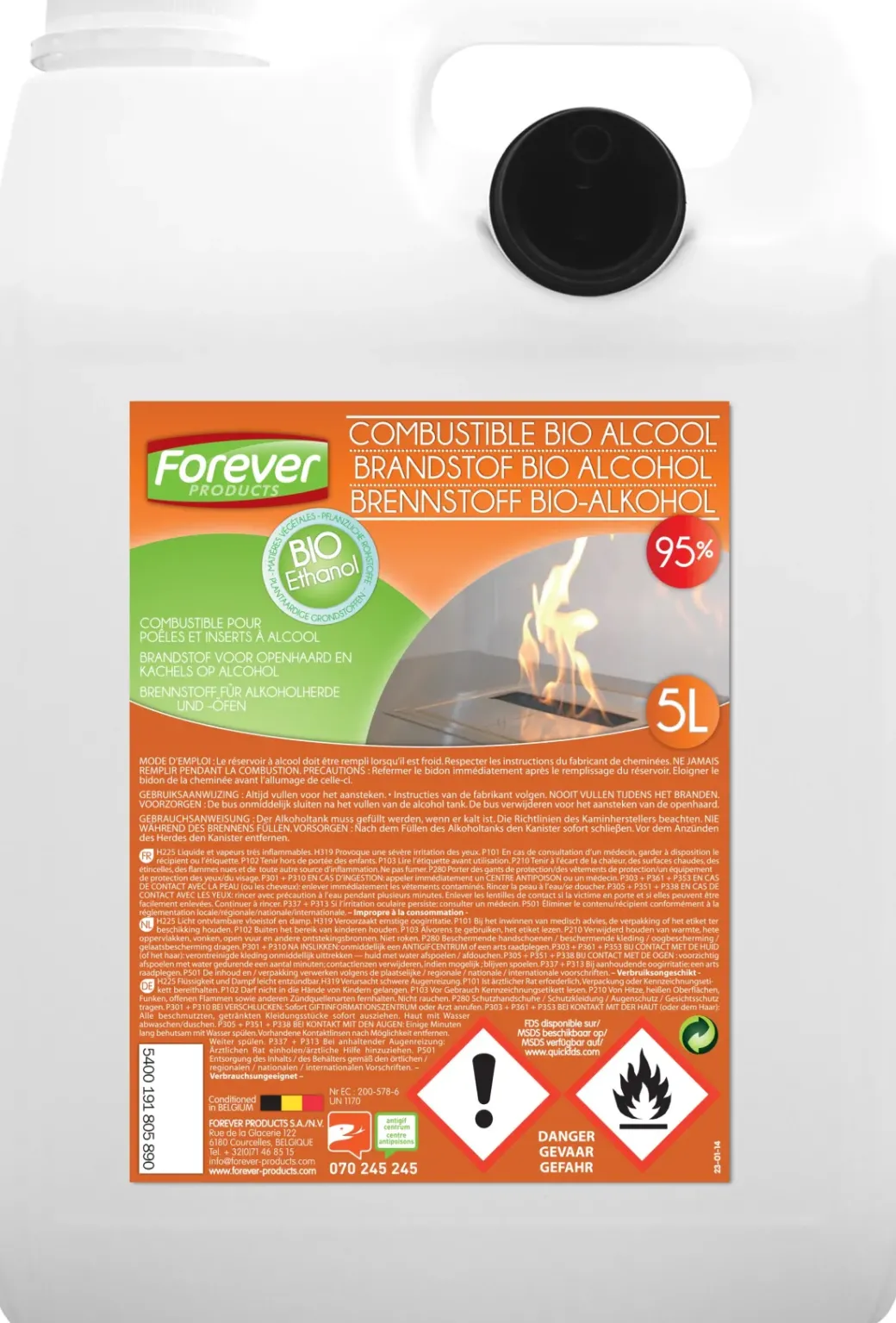 Brico Brandstoffen<Forever Bio-Ethanol 5L