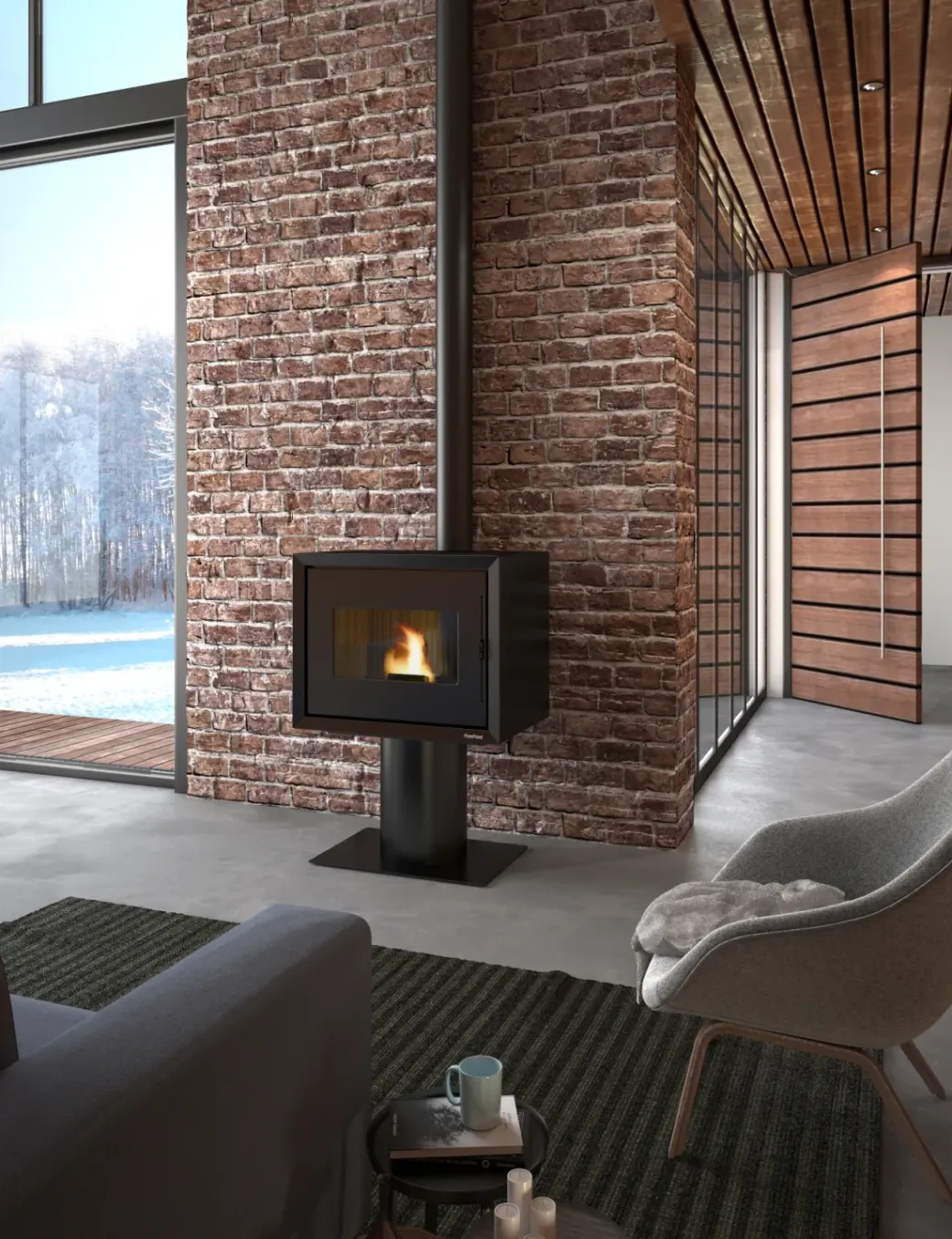 Brico Pelletkachels<Freepoint Pelletkachel Modo 9X3Kw Luchtdicht