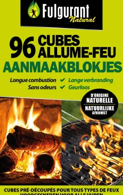 Brico Houtskool En Briketten-Fulgurant Aanmaakblokjes Ecologisch 84 Stuks