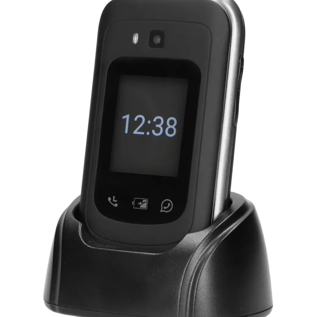 Brico Kluizen-Fysic F25 - Eenvoudige Mobiele Klaptelefoon Voor Senioren Met Sos Noodknop, Zwart