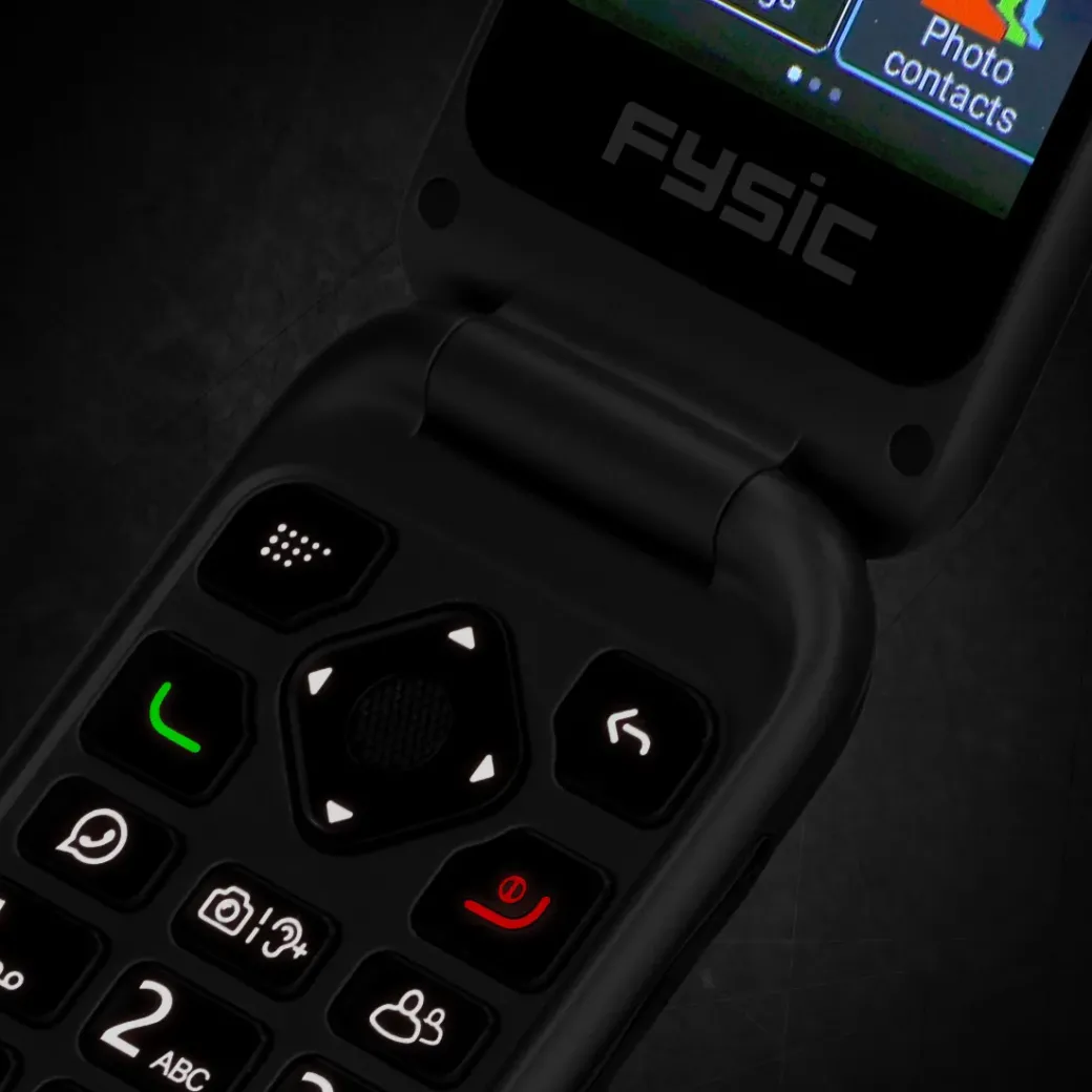 Brico Kluizen-Fysic F25 - Eenvoudige Mobiele Klaptelefoon Voor Senioren Met Sos Noodknop, Zwart