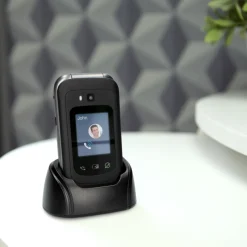 Brico Kluizen-Fysic F25 - Eenvoudige Mobiele Klaptelefoon Voor Senioren Met Sos Noodknop, Zwart
