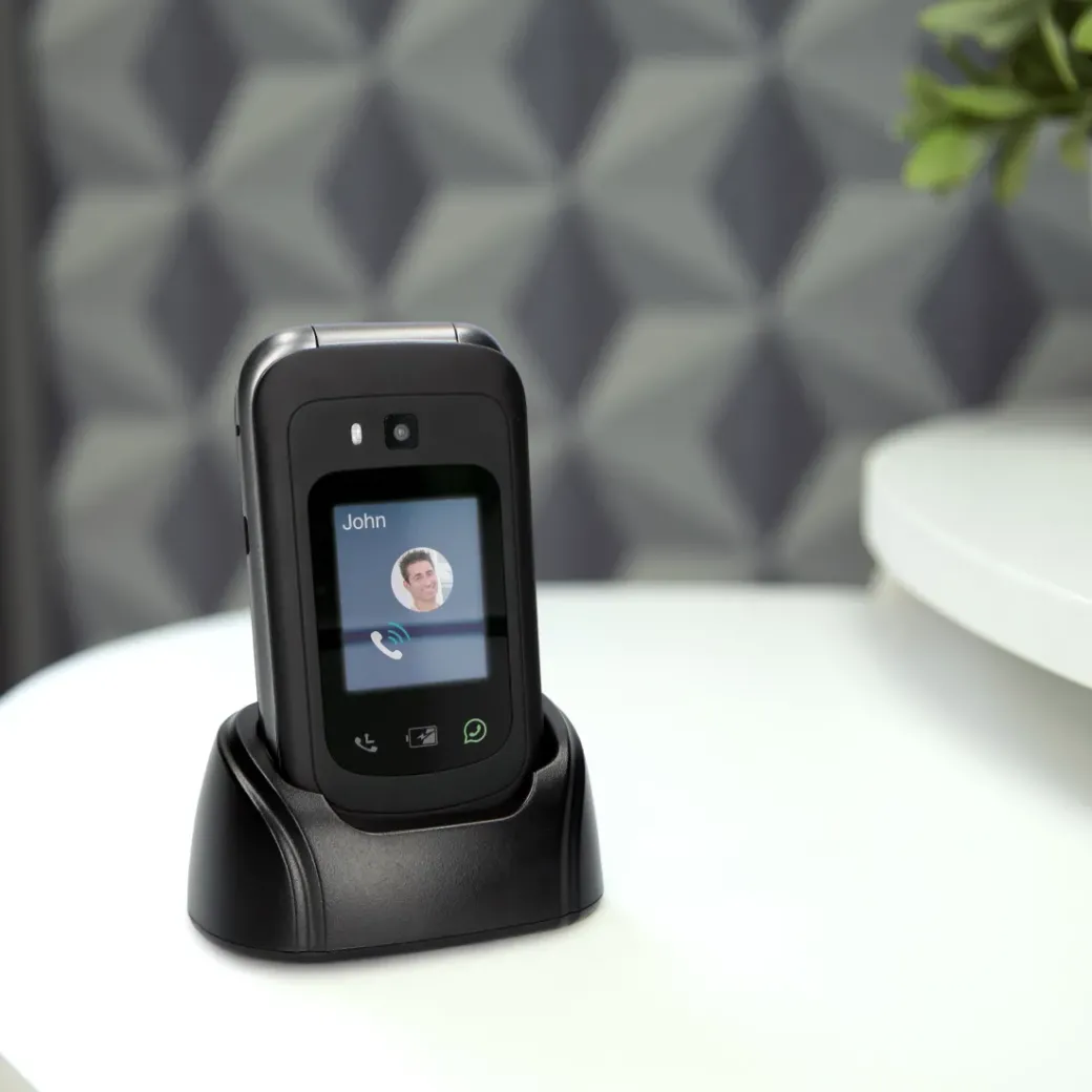 Brico Kluizen-Fysic F25 - Eenvoudige Mobiele Klaptelefoon Voor Senioren Met Sos Noodknop, Zwart