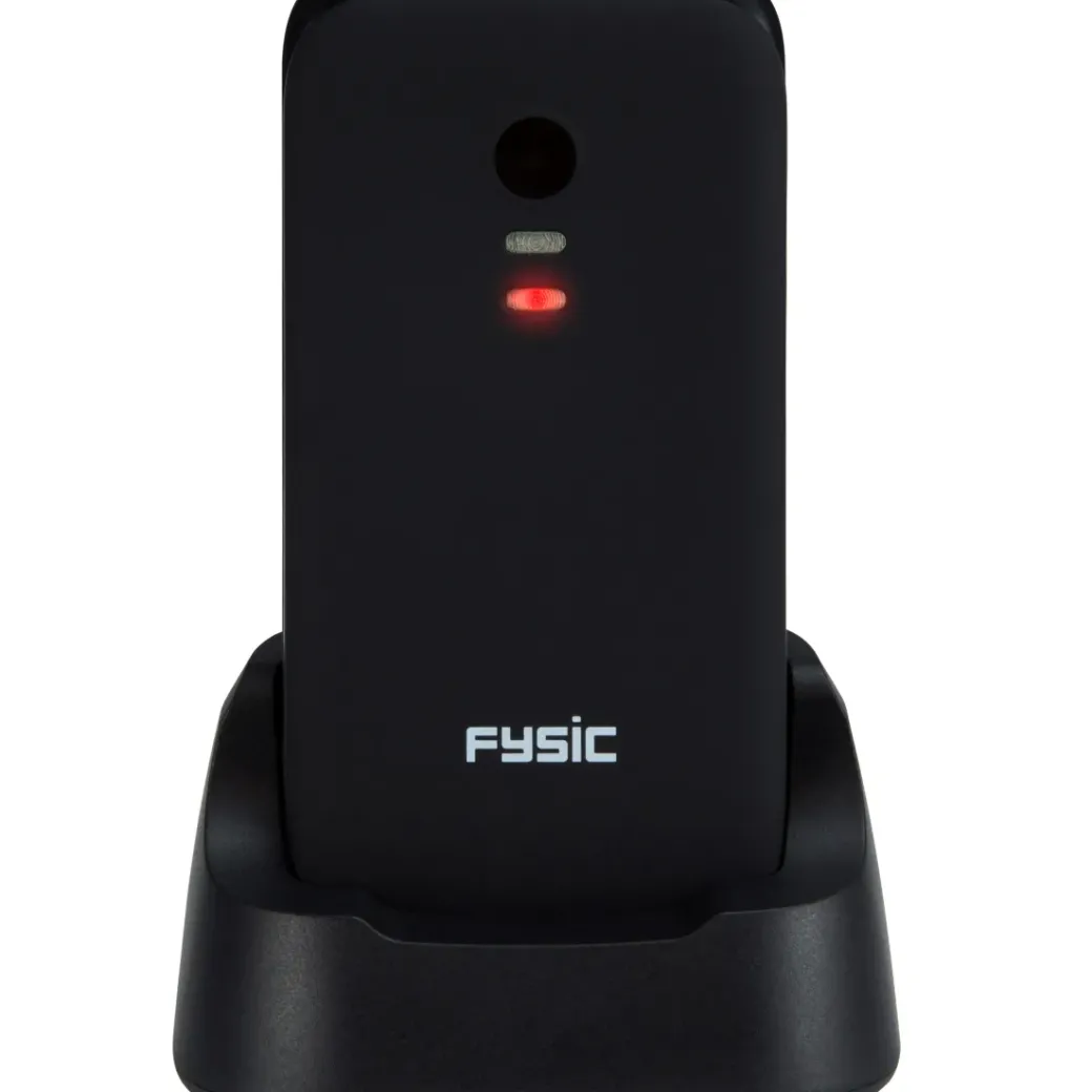 Brico Kluizen-Fysic Fm-9760Zt Mobiele Klaptelefoon Voor Senioren Noodknop Zwart