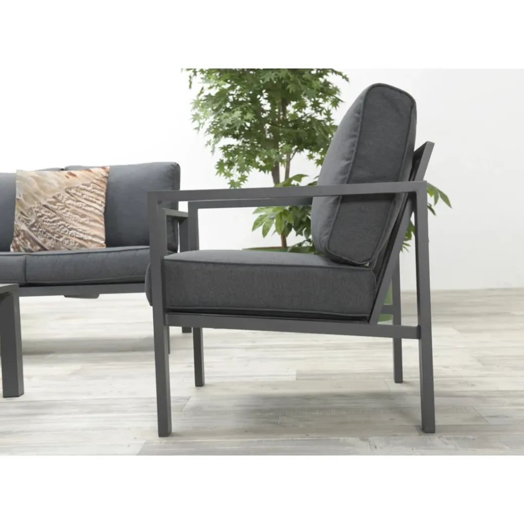 Brico Loungesets-Garden Impressions Durban Loungeset 4-Delig - Zwart