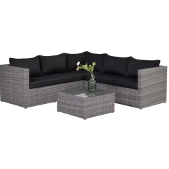 Brico Loungesets-Garden Impressions Lyon Loungeset 4-Delig - Reflex Black