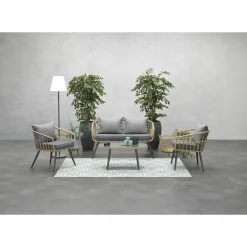 Brico Loungesets-Garden Impressions Tarulo Loungeset 4-Delig - Donker Grijs