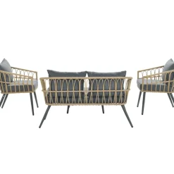 Brico Loungesets-Garden Impressions Tarulo Loungeset 4-Delig - Donker Grijs