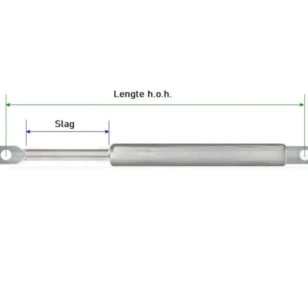 Brico Hoek- & Ankerwerk-Gasveer Zwart - 950Mm - 700N - Inclusief Bevestigingen