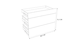 Geheel Van 1 Lade + 2 Korflades Keukenkast Modulo Nyl Opaalwit 90X72Cm|Brico Outlet