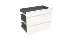 Geheel Van 1 Lade + 2 Korflades Keukenkast Modulo Emy Puur Wit 90X72Cm|Brico Best