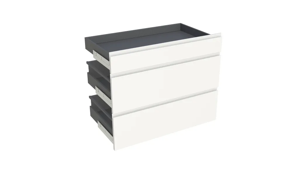 Geheel Van 1 Lade + 2 Korflades Keukenkast Modulo Emy Puur Wit 90X72Cm|Brico Best