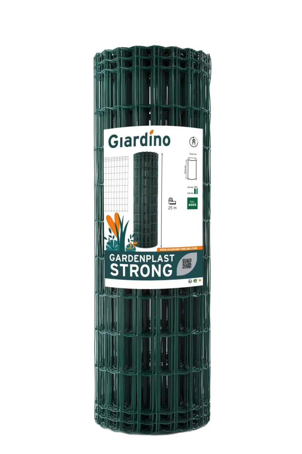 Brico Draadpanelen En Afrastering-Giardino Kippengaas Gardenplast Strong Groen 25X1,8M
